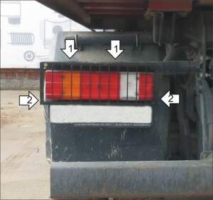 Усиленная защита осветительных приборов (2 мм, сталь) для Mercedes Actros шасси 2008-2016