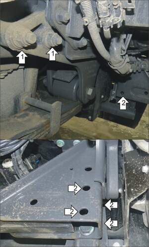 Защита MOTODOR дополнительного кронштейнаа Mercedes-benz Actros 2008- шасси