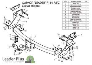 Фаркоп «Лидер-плюс» для FORD MAVERICK 2004-2008 (С НЕРЖ. ПЛАСТИНОЙ)