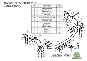 Фаркоп «Лидер-плюс» для HYUNDAI H1 H1,STAREX (минивен) (2WD) 2004-2007 Фаркоп «Лидер-плюс» для HYUNDAI H1 H1,STAREX (минивен) (2WD) 2004-2007