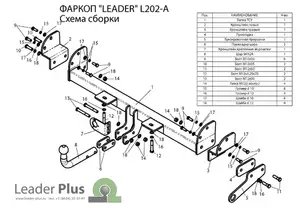 Фаркоп «Лидер-плюс» для LAND ROVER FREELANDER 1 (LN) (1998-2006)