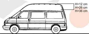 Багажник AMOS BUS креп.за водостоки MAZDA E2000, E2200 Van H>26cm 4/5дв 1988-1995 (прямоуг.дуги)