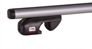 Багажник AMOS NOWY на рейлинги MITSUBISHI Pajero III, IV SUV 3/5дв 1999-2018 (аэродинамич.дуги)