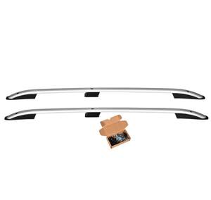 Рейлинги «SKYLINE» продольные VW TOUAREG 2010-2018 короткая база, пластиковый наконечник, серебристые