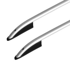 Рейлинги «SKYLINE» продольные VW TOUAREG 2010-2018 короткая база, пластиковый наконечник, серебристые