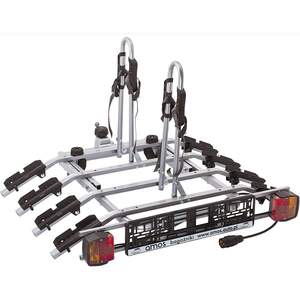 Крепление велосипеда на фаркоп AMOS TYTAN 4 PLUS  Платформа для 4-х велосипедов, сталь/цвет серебристый