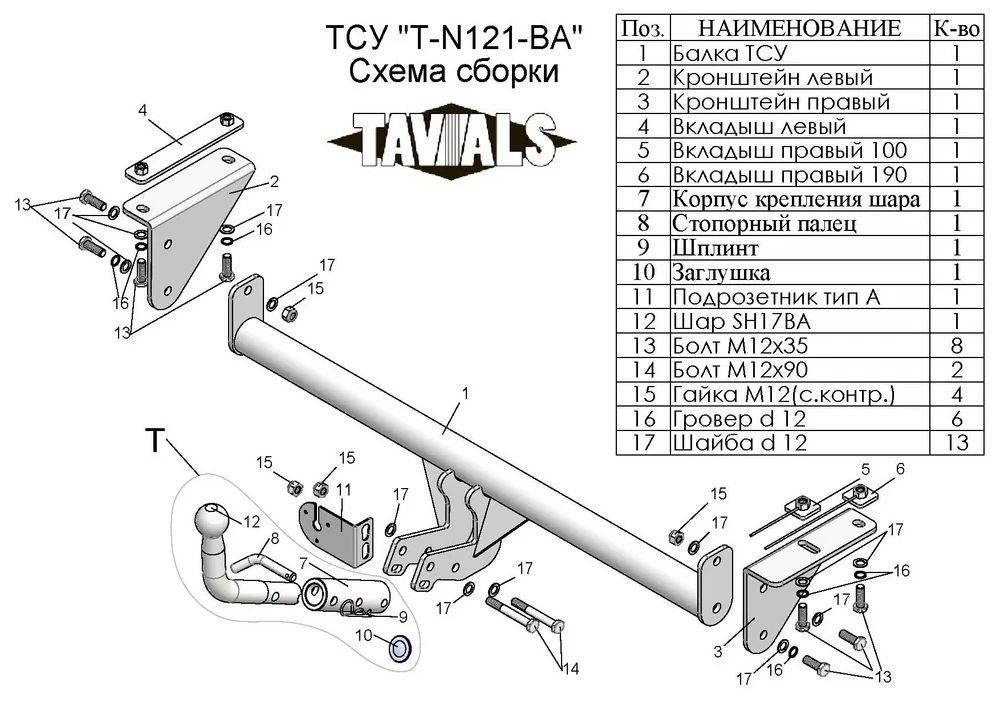 Фаркоп «TAVIALS» для NISSAN Qashqai, Qashqai +2 (J10/J11) 2008-2018 (с быстросъемным шаром) Фаркоп «TAVIALS» для NISSAN Qashqai, Qashqai +2 (J10/J11) 2008-2018 (с быстросъемным шаром)