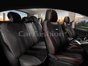 Комплект каркасных чехлов 5D «BEIJING PLUS» черный/черный/красный 22791