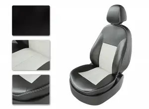 Чехлы CarFashion для сидений CHEVROLET AVEO 2012 ЖАККАРД черный/черный/белый 13051662
