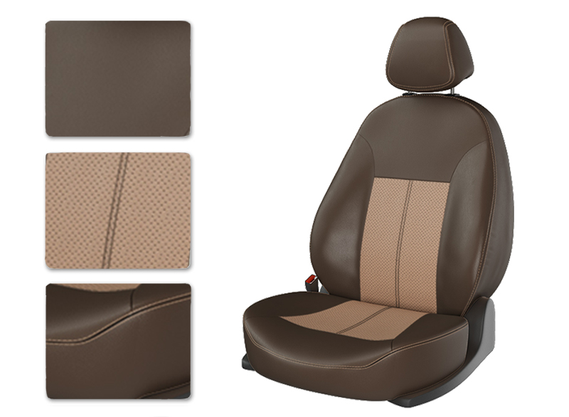 Чехлы CarFashion для сидений FORD KUGA 2 2013-2018 коричневый/бежевый/бежевый 16168711 Чехлы CarFashion для сидений FORD KUGA 2 2013-2018 коричневый/бежевый/бежевый 16168711