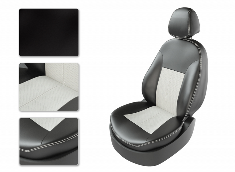 Чехлы CarFashion для сидений MAZDA 6 с 2013 SD черный/белый/белый 25108622 Чехлы CarFashion для сидений MAZDA 6 с 2013 SD черный/белый/белый 25108622