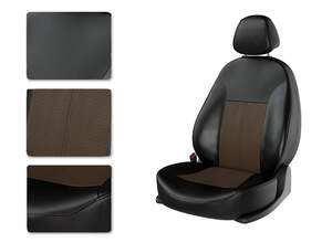 Чехлы CarFashion для сидений MITSUBISHI PAJERO 4 06-14г черный/коричн/коричн 27168677