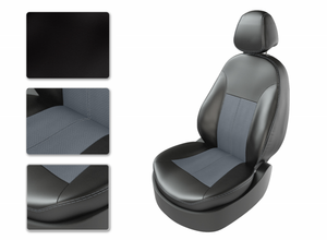 Чехлы CarFashion для сидений NISSAN Qashqai I (2007-2013) 5м черный/замш серый/серый 28078644