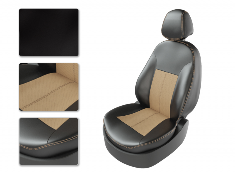Чехлы CarFashion для сидений NISSAN Qashqai II (2013-2021) черный/бежевый/бежевый 28158611 Чехлы CarFashion для сидений NISSAN Qashqai II (2013-2021) черный/бежевый/бежевый 28158611