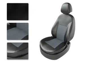 Чехлы CarFashion для сидений RENAULT DUSTER 2010-2015 с AIRBAG черный/серый/серый 30088644