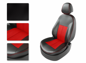 Чехлы CarFashion для сидений SKODA OCTAVIA A7 черный/красный/красный 31038633