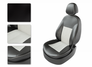 Чехлы CarFashion для сидений VW CADDY 04-12 черный/белый/белый 35038622