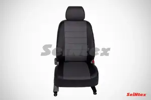 Чехлы из экокожи Seintex для сидений KIA SORENTO II (2009-н.в.) черно-серые