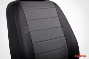 Чехлы Seintex из экокожи для сидений VW POLO SEDAN СПЛОШНОЙ с 2010-2018 черно-серые