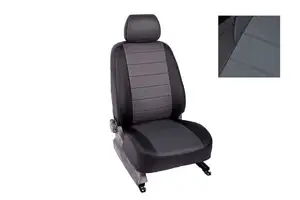 Чехлы Seintex из экокожи для сидений VW Tiguan 2010-2018 черно-серые