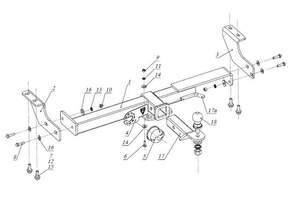 Быстросъемный фаркоп «Бизон» профиль 50х50 для Toyota Prius 20 2003 -