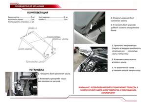 Упоры капота «Автоупор» для Renault Sandero StepWay 2009-