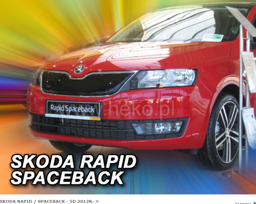 Дефлектор на решетку радиатора радиатора SKODA RAPID 2012- верх Дефлектор на решетку радиатора радиатора SKODA RAPID 2012- верх