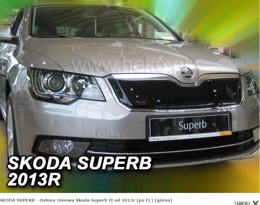 Дефлектор на решетку радиатора радиатора SKODA SUPERB II 2013- верх Дефлектор на решетку радиатора радиатора SKODA SUPERB II 2013- верх