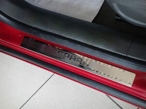 Накладки на пороги из нержавеющей стали CHEVROLET SPARK 2005- "СОЮЗ-96"