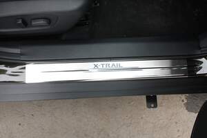 Накладки на пороги из нержавеющей стали NISSAN X-TRAIL 2014- "СОЮЗ-96"