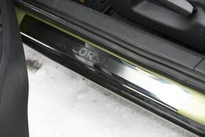 Накладки на пороги из нержавеющей стали OPEL CORSA D 3d 2006- "СОЮЗ-96"