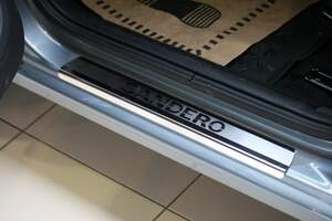 Накладки на пороги из нержавеющей стали RENAULT SANDERO STEPWAY 2015- "СОЮЗ-96"