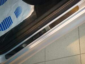 Накладки на пороги из нержавеющей стали SKODA RAPID 2013- "СОЮЗ-96"