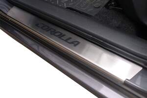 Накладки на пороги из нержавеющей стали TOYOTA COROLLA 2007- 2шт. "СОЮЗ"