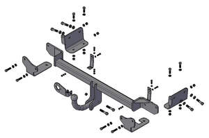 Фаркоп «Трейлер» Hyundai Solaris седан/хетчбек 2011-2017, Kia Rio III седан 2011-2017 твердое крепление шара