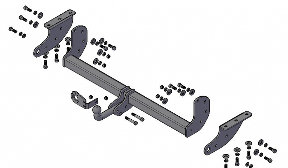 Фаркоп «Трейлер» Nissan Navara D40 2005-2015 (только со ступенчатым бампером) твердое крепление шара Фаркоп «Трейлер» Nissan Navara D40 2005-2015 (только со ступенчатым бампером) твердое крепление шара