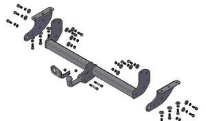Фаркоп «Трейлер» Nissan Navara D40 2005-2015 (только со ступенчатым бампером) твердое крепление шара