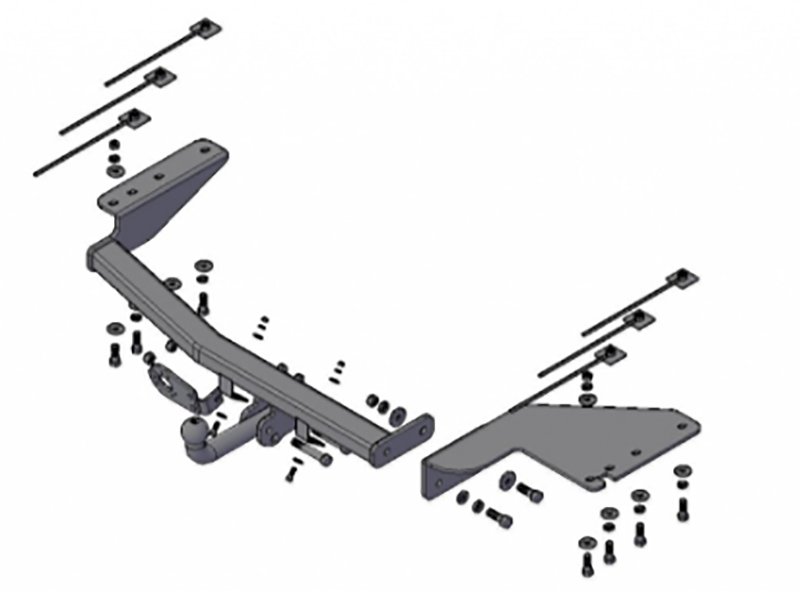 Фаркоп «Трейлер» Tagaz C190 2011-, JAC Rein 2007-2010 твердое крепление шара Фаркоп «Трейлер» Tagaz C190 2011-, JAC Rein 2007-2010 твердое крепление шара