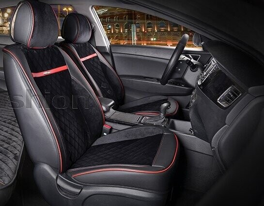 Накидки передние «BARCELONA» черный/черный/красный/красный 21986 Накидки передние «BARCELONA» черный/черный/красный/красный 21986