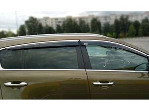Дефлекторы окон накл. TOYOTA CAMRY VIII (2018-) «ALVI-STYLE» нерж.молд. (темно-дымчатые)