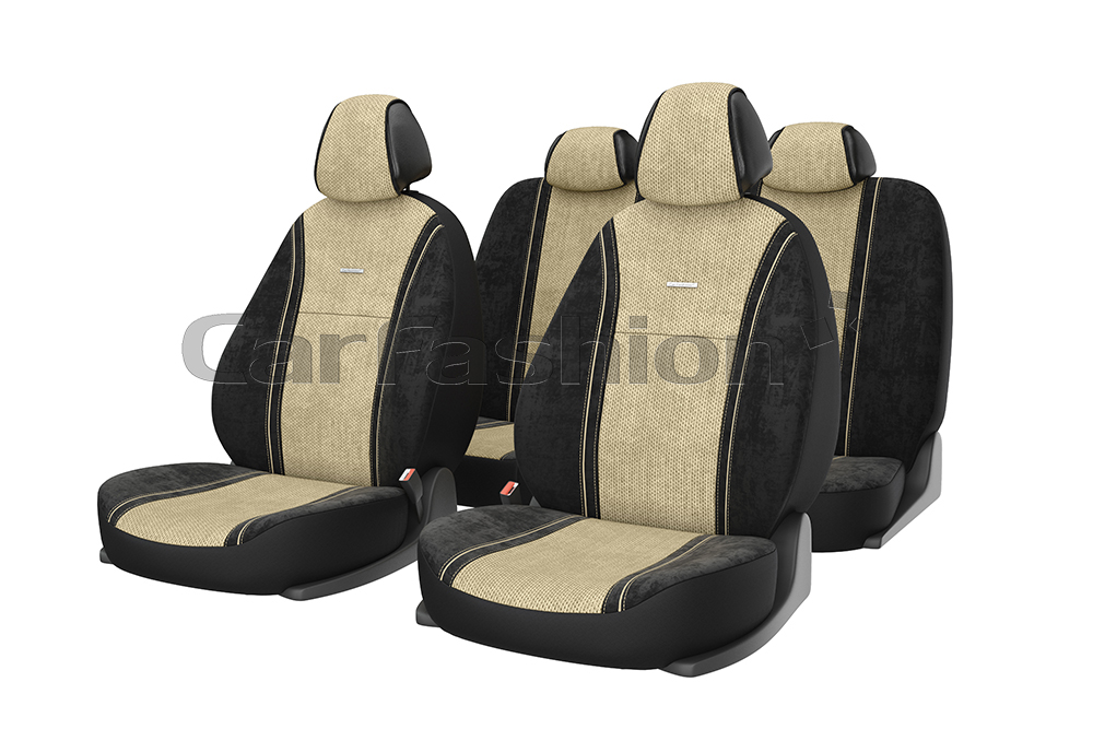 Чехлы «COMFORT» бежевый/черный 11166 Чехлы «COMFORT» бежевый/черный 11166