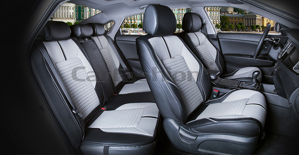 Комплект Накидок «SECTOR LEATHER PLUS» черный/св.серый/черный 22224 Комплект Накидок «SECTOR LEATHER PLUS» черный/св.серый/черный 22224