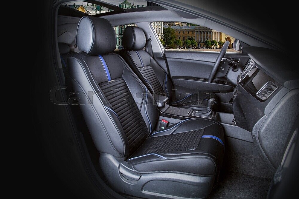 Накидки Фронт «SECTOR LEATHER» синий/черный/черный 21386 Накидки Фронт «SECTOR LEATHER» синий/черный/черный 21386