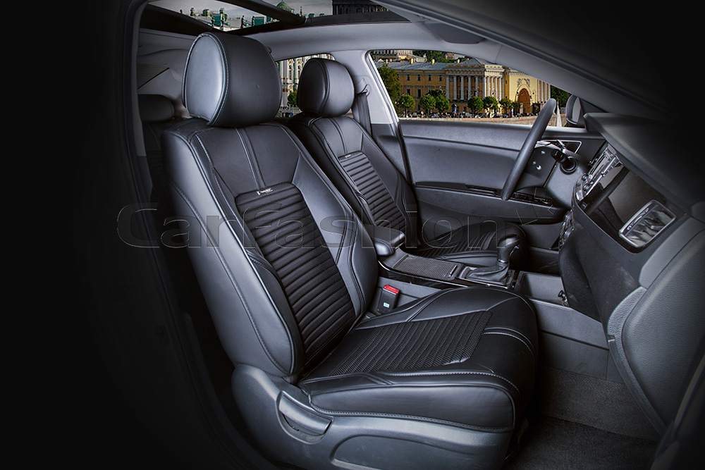 Накидки Фронт «SECTOR LEATHER» черный/черный/черный 21383 Накидки Фронт «SECTOR LEATHER» черный/черный/черный 21383