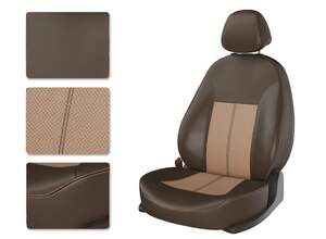 Чехлы из экокожи KIA RIO 4 с 2017 SD коричневый/бежевый/бежевый 22218711