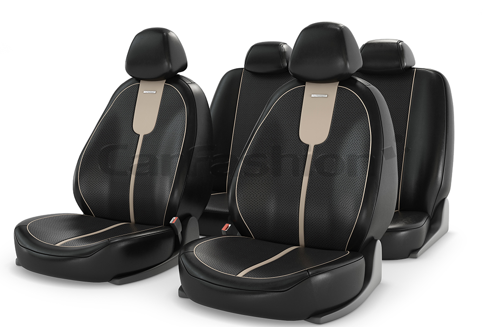 Чехлы из экокожи «GALS» бежевый/черный/бежевый 11060 Чехлы из экокожи «GALS» бежевый/черный/бежевый 11060