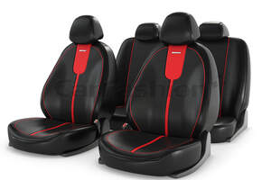 Чехлы из экокожи  «GALS» красный/черный/красный 11064