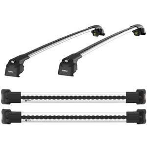 Багажные поперечины TURTLE AIR 2 на интегриров.рейлинги PORSCHE Macan SUV 5дв 2014-2018  серебристые