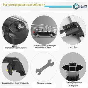Поперечины TURTLE AIR V2 на интегриров.рейлинги HYUNDAI Tucson III/IV (2015-н.в.)черные Поперечины TURTLE AIR V2 на интегриров.рейлинги HYUNDAI Tucson III/IV (2015-н.в.)черные