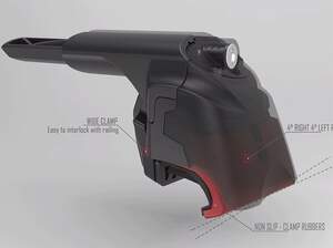 Багажные поперечины TURTLE AIR 2 на интегриров.рейлинги OPEL Zafira C MPV 2011-2019  черные